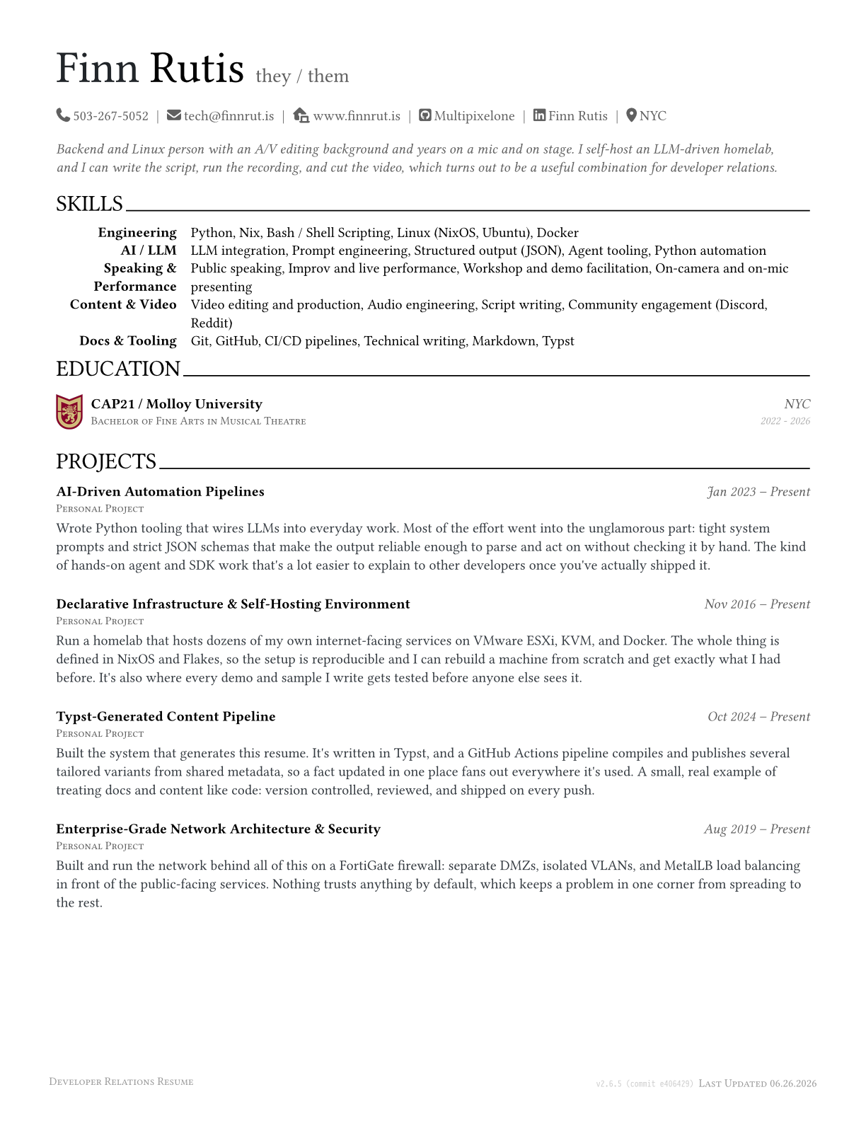 LogRocket Resume preview