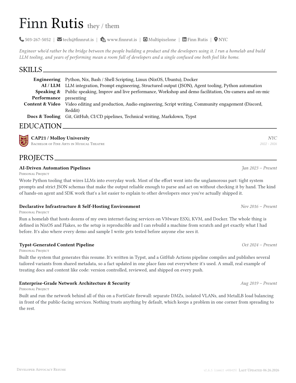Notion Resume preview
