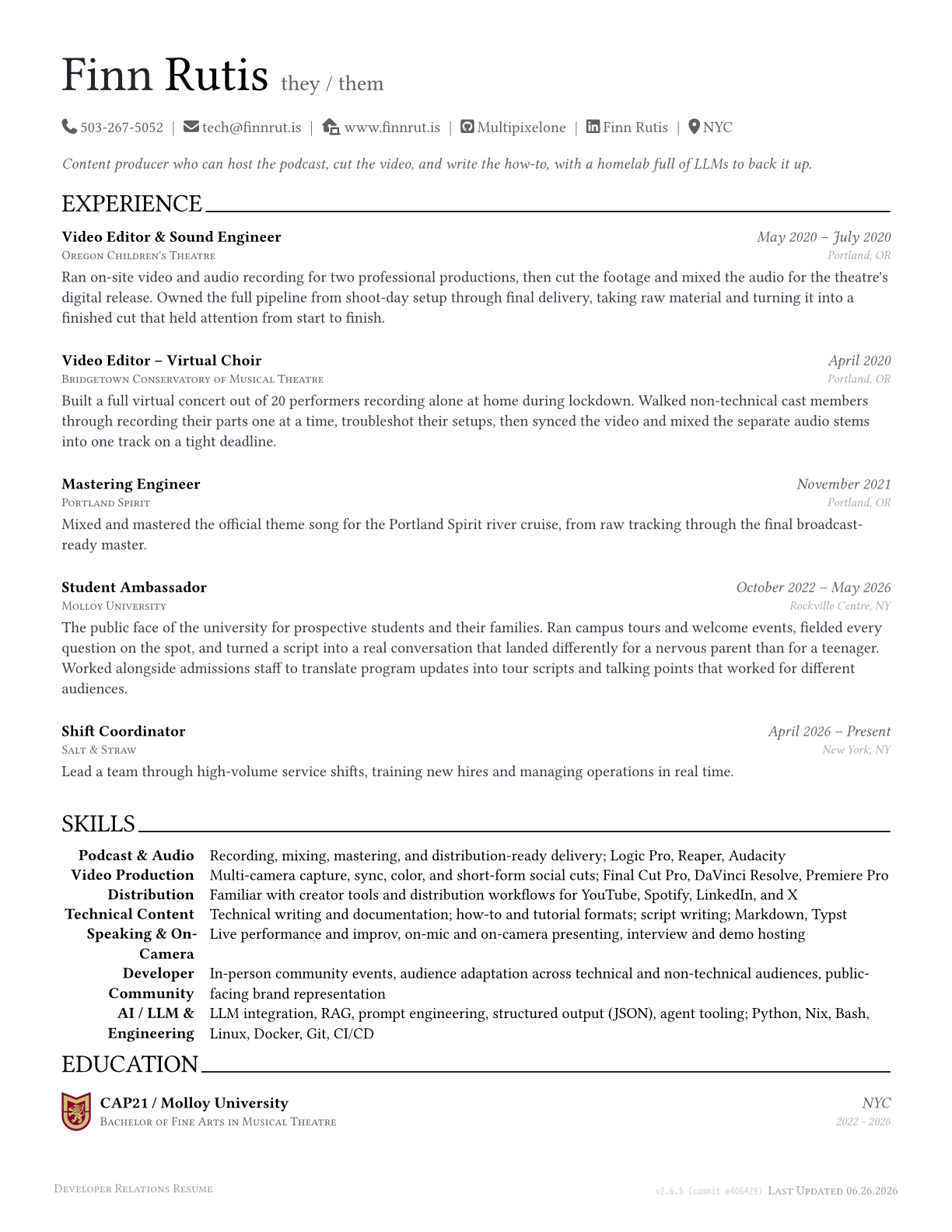 Tavily Resume preview