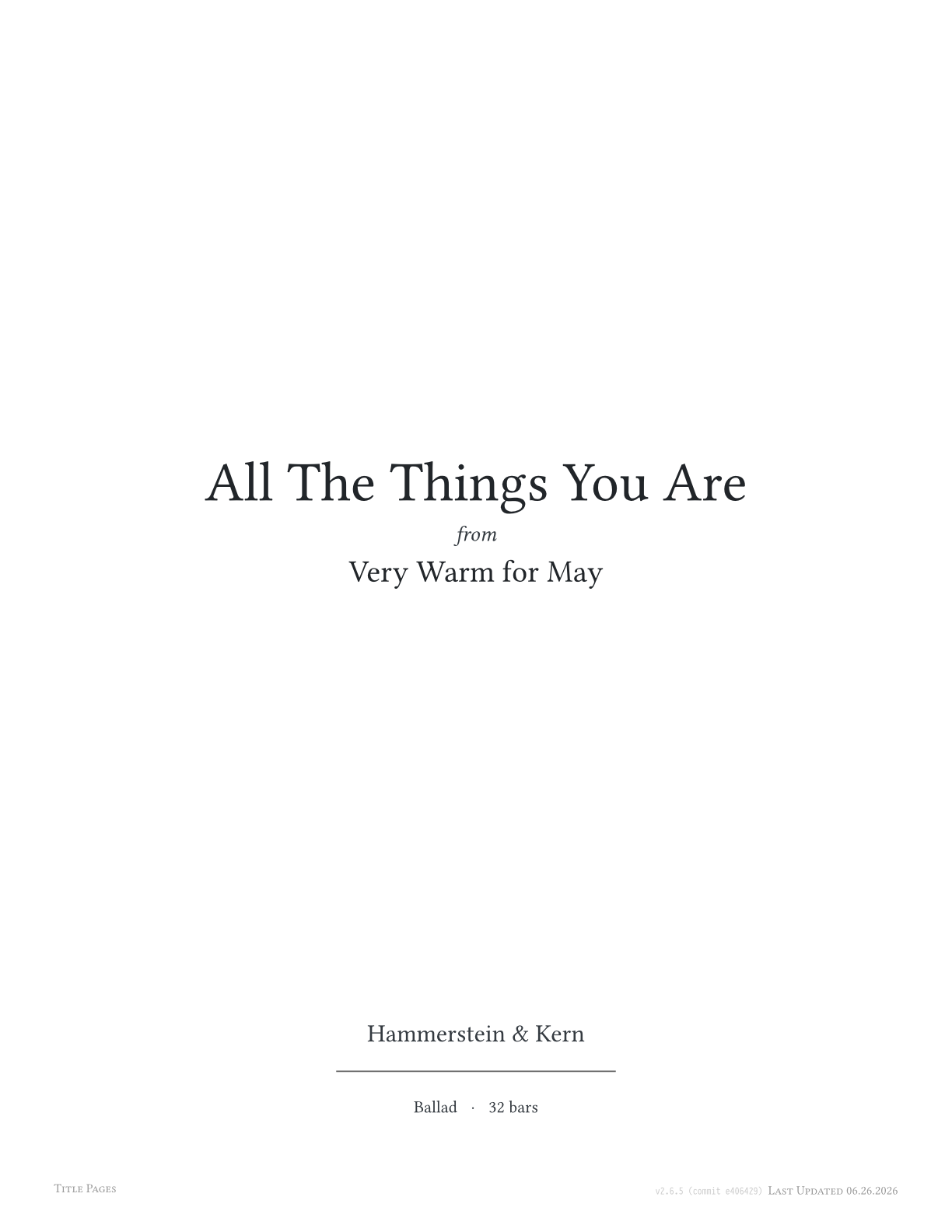 Title Pages preview