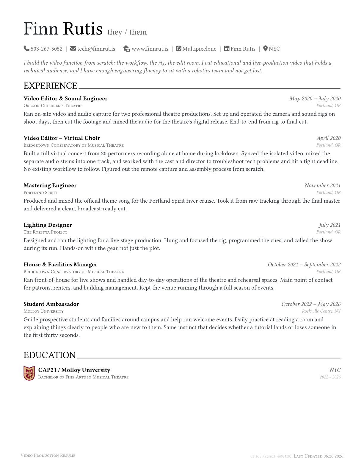 Viam Resume preview