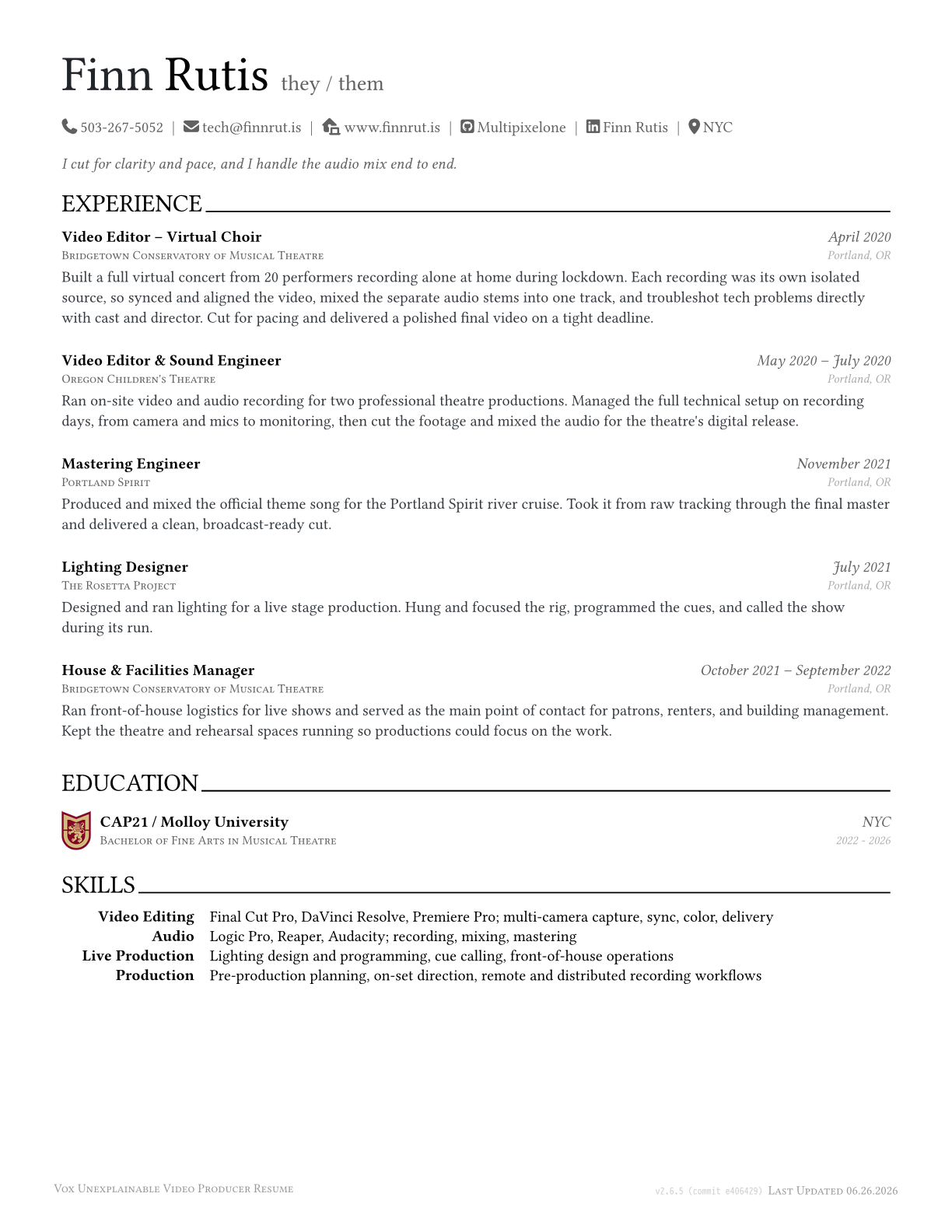 Vox Unexplainable Resume preview